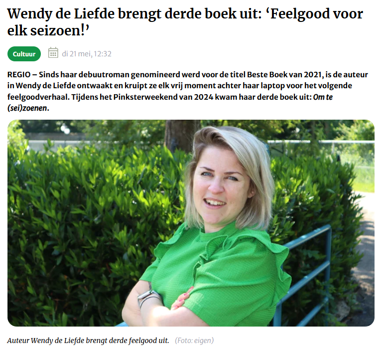 auteur wendy de liefde boeken feelgood